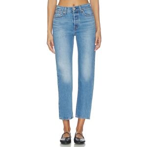 Levi's Wedgie Straight Jeans 24 Light‎ Wash High Rise Button Fly